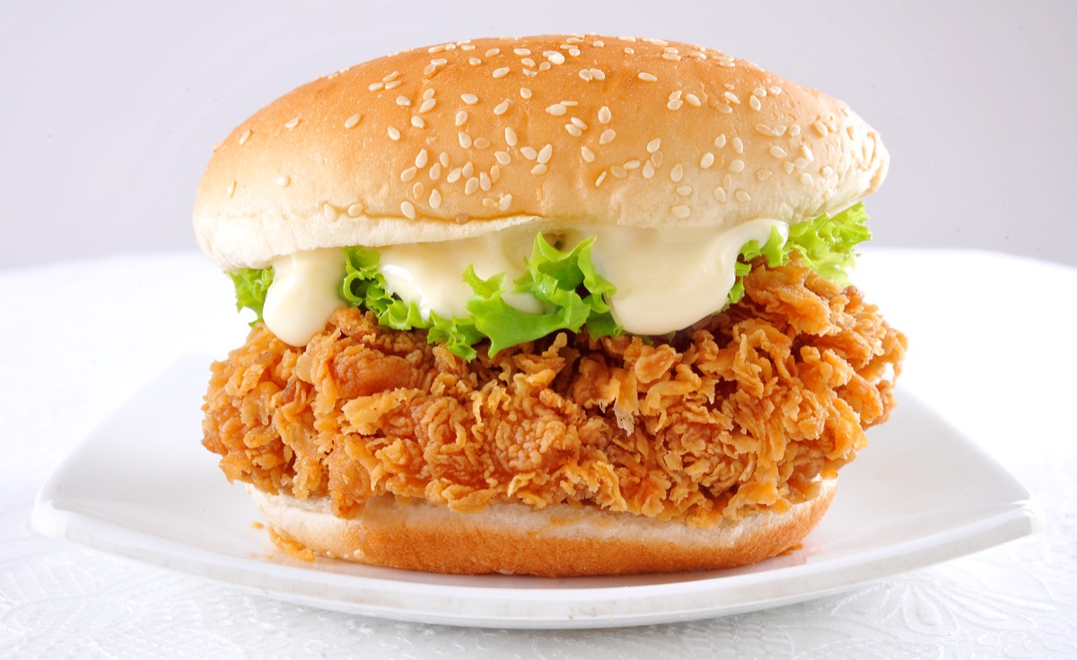 fried chicken sandwich on a white plate, trademark failures