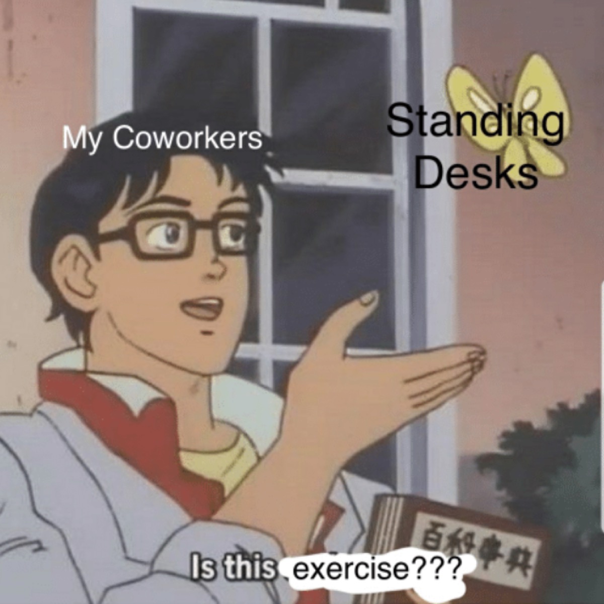 standing desk work meme