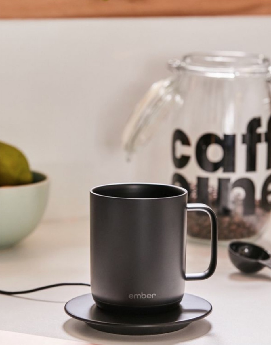 black ceramic mug and saucer, best gifts for college students