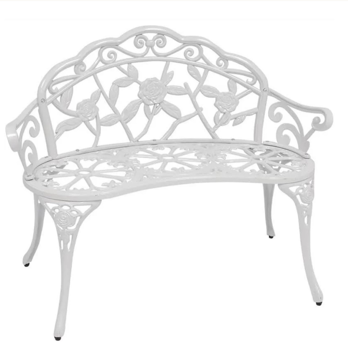 white cast iron bench, old fashioned home items