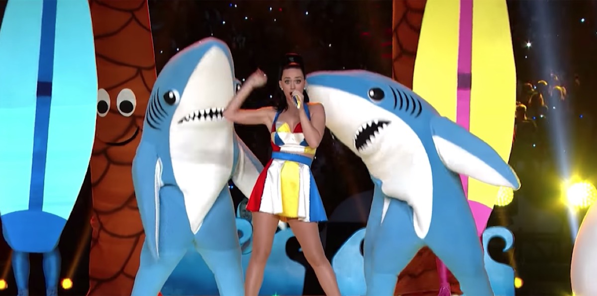 katy perry's super bowl performance with her left shark, brand trademark
