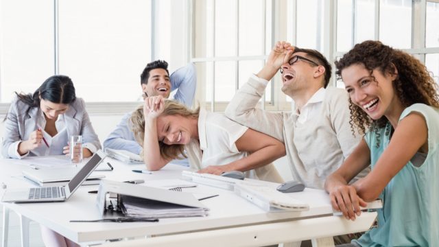 people laughing in the office - funny work memes