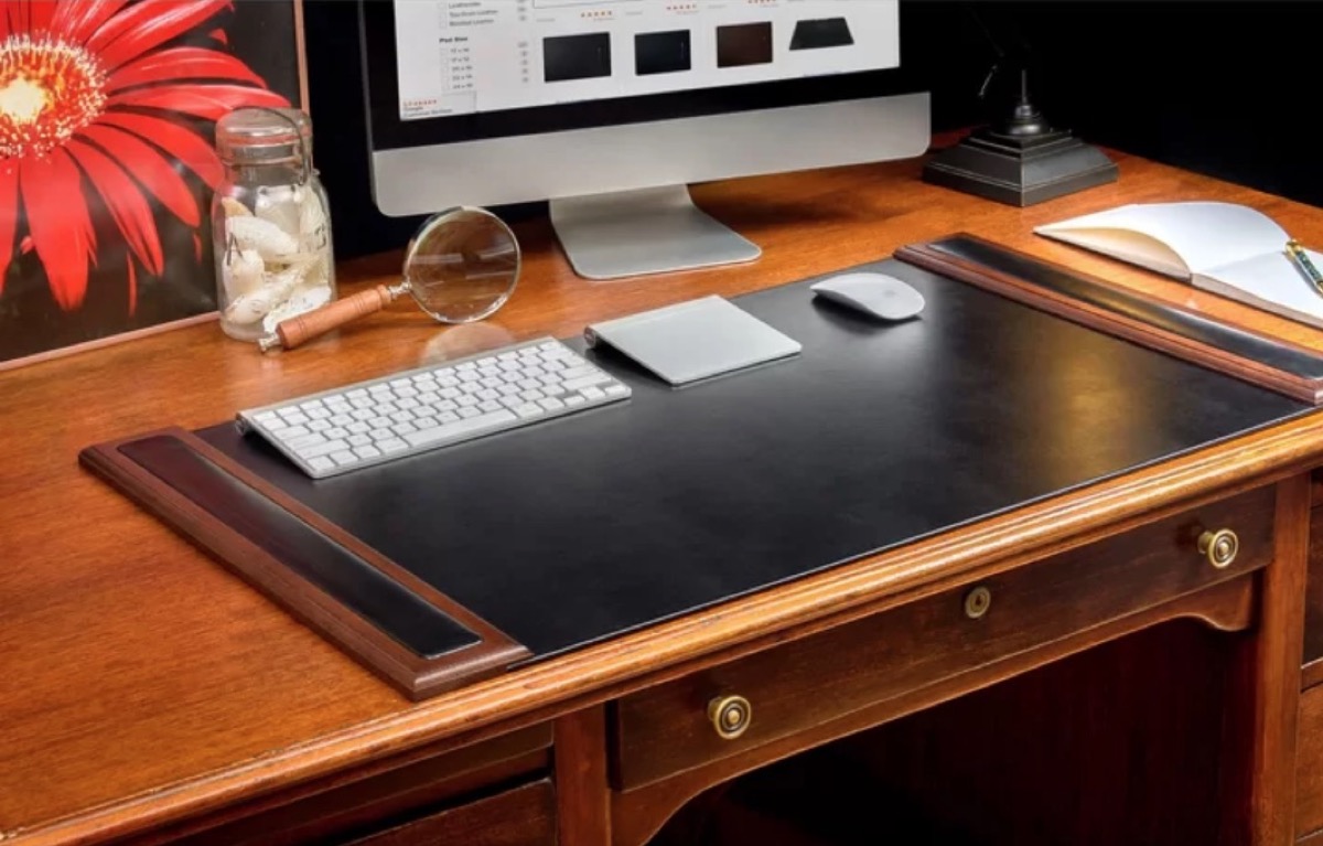 leather desk pad, old fashioned home items