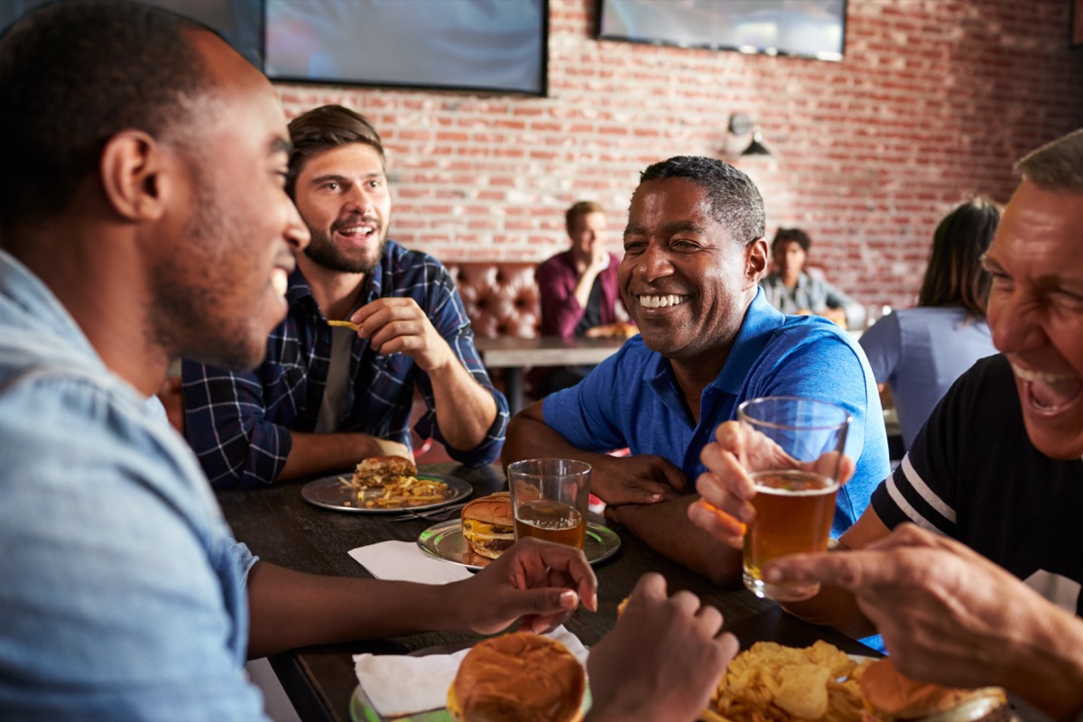 Men Drinking Beers at the Bar, changes over 40