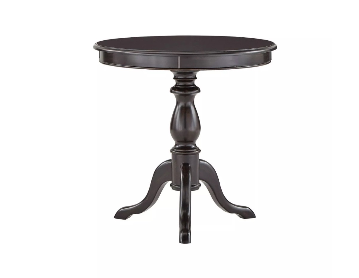 black pedestal table, old fashioned home items
