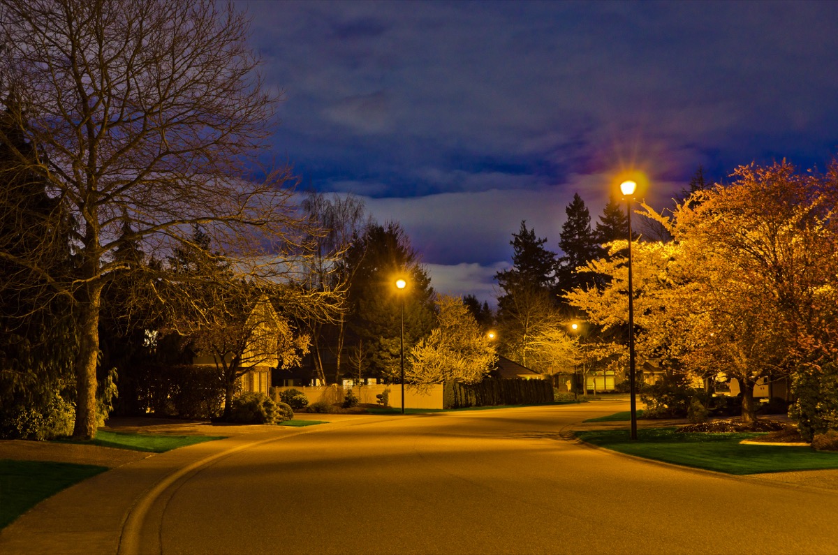 suburb at night