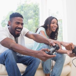 couple playing video games