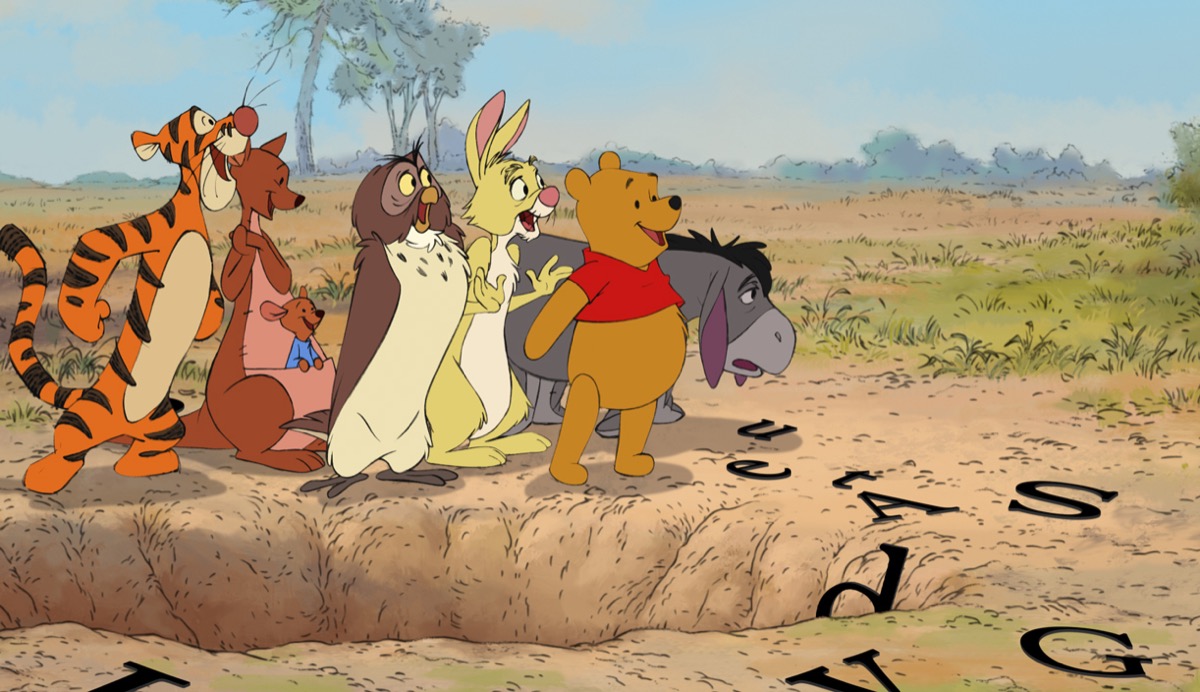 "WINNIE THE POOH" Film Frame (L-R) Tigger, Kanga, Roo, Owl, Rabbit, Winnie the Pooh, Eeyore ©Disney Enterprises, Inc. All rights reserved.