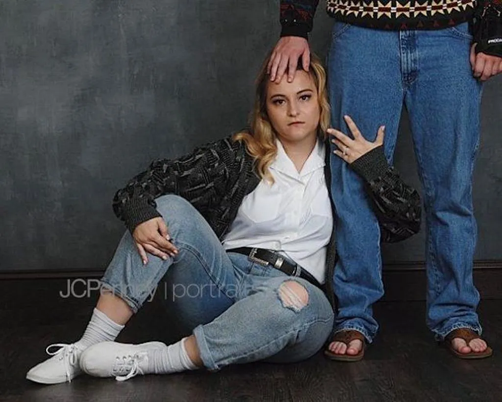 '80s JC Penny engagement photo shoot