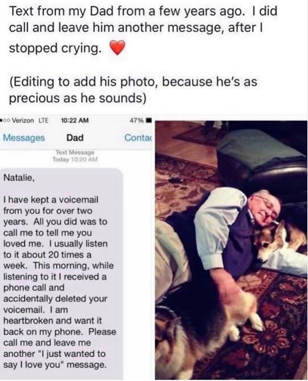 Natalie Coffey Bunting viral text from father