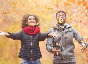 Black young couple in the fall, facts about fall
