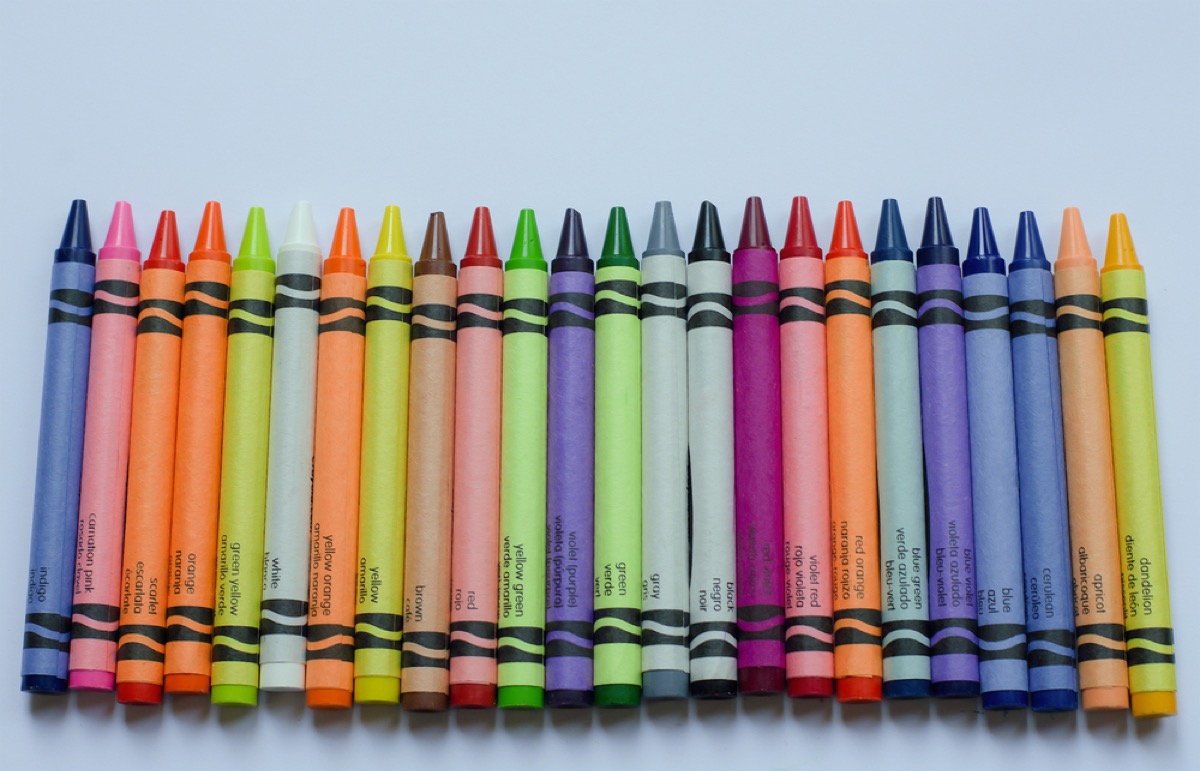 Crayons, retired in 1991, popular school accessories by year