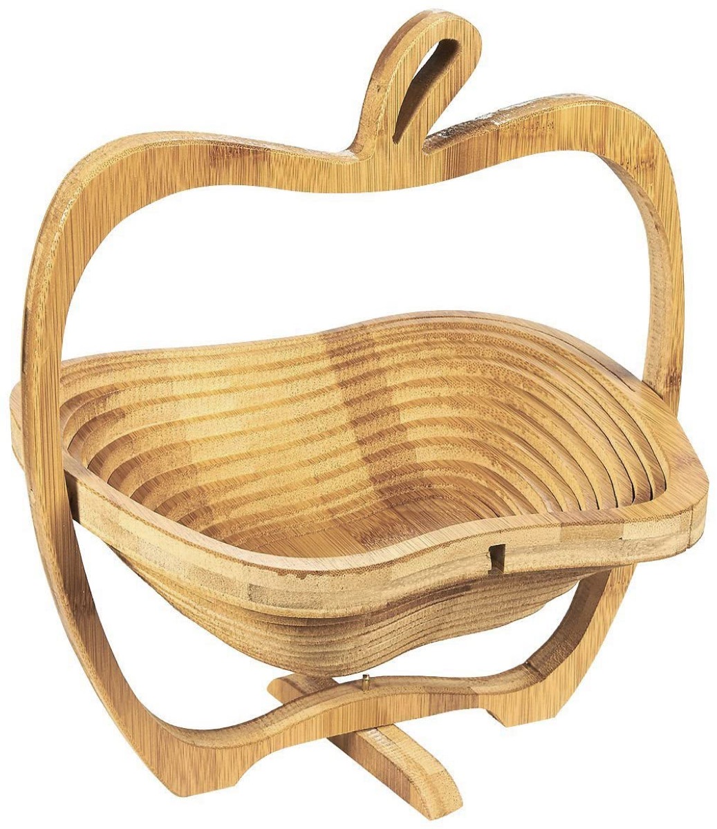 wooden apple-shaped basket