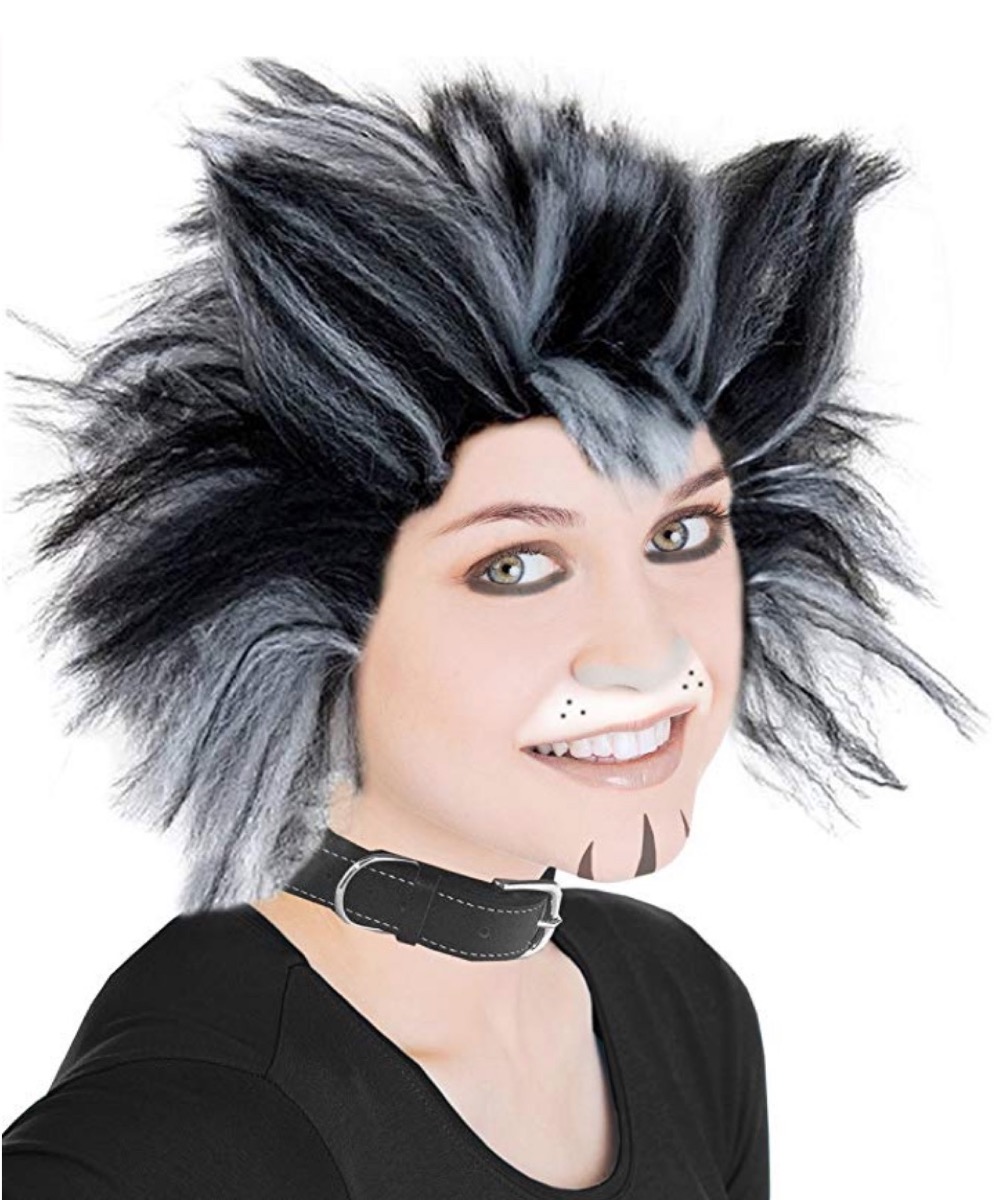 woman in cat makeup and wig, halloween costumes 2019