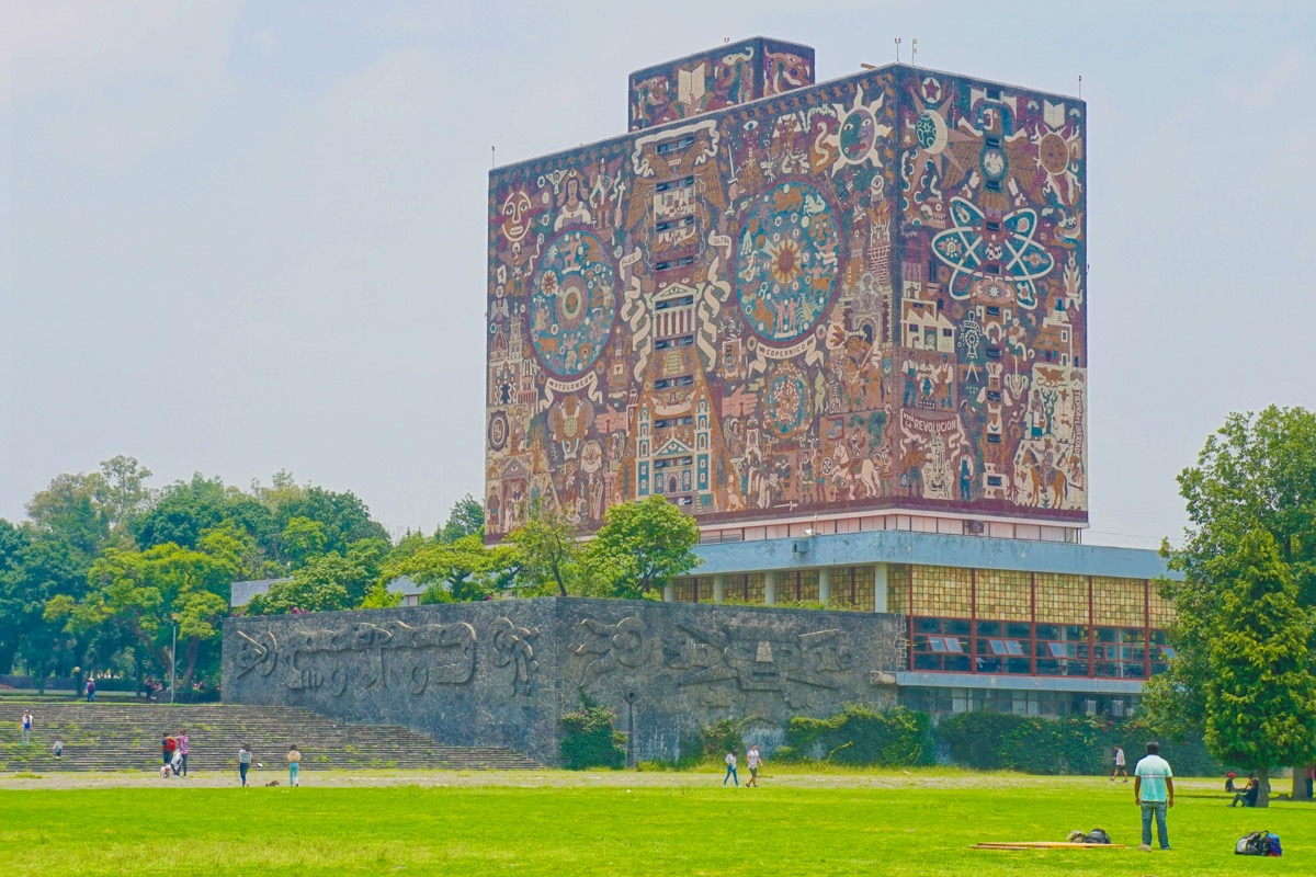 central library in mexico city at the unam, beautiful librarys