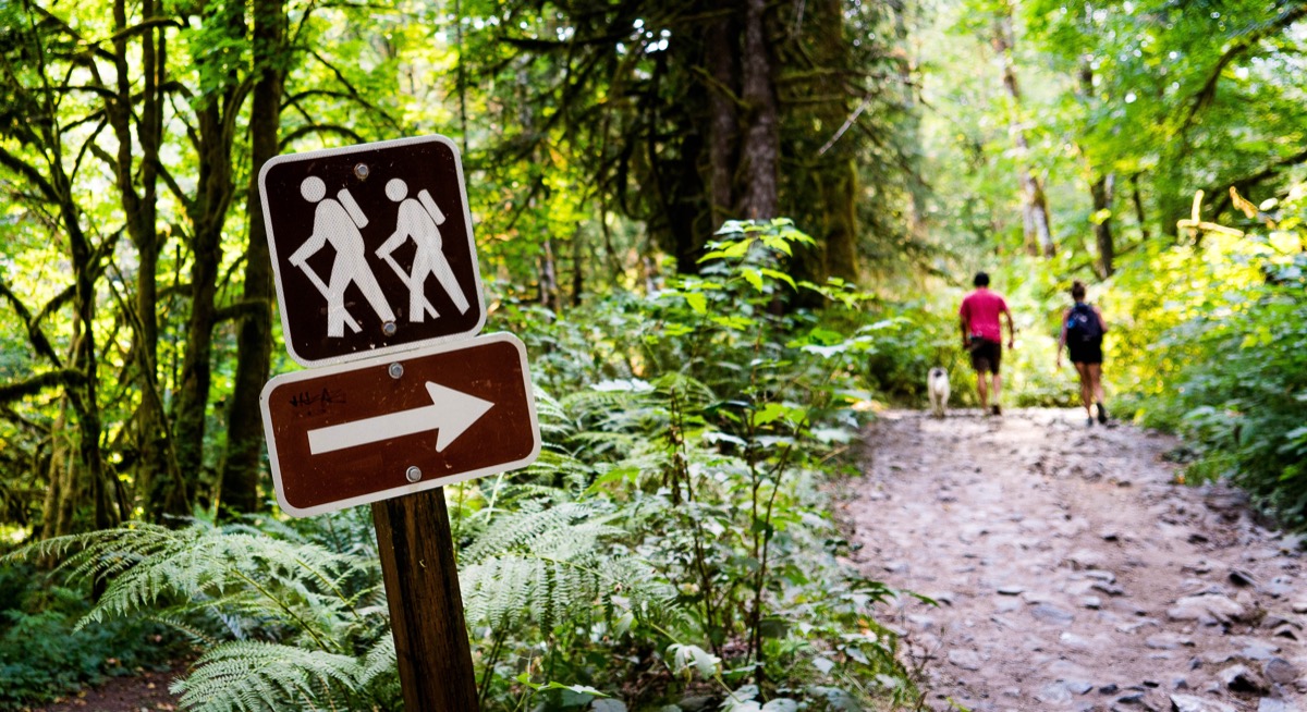 hiking trails sign