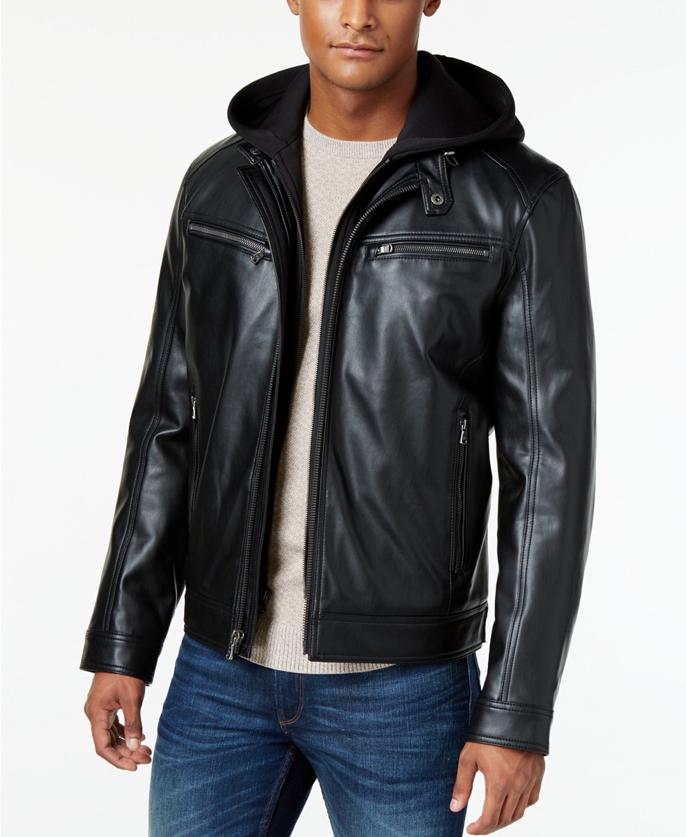man in leather jacket, winter coats for men