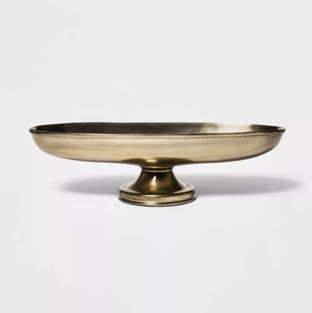 goldtone serving bowl on white background, fall home decor