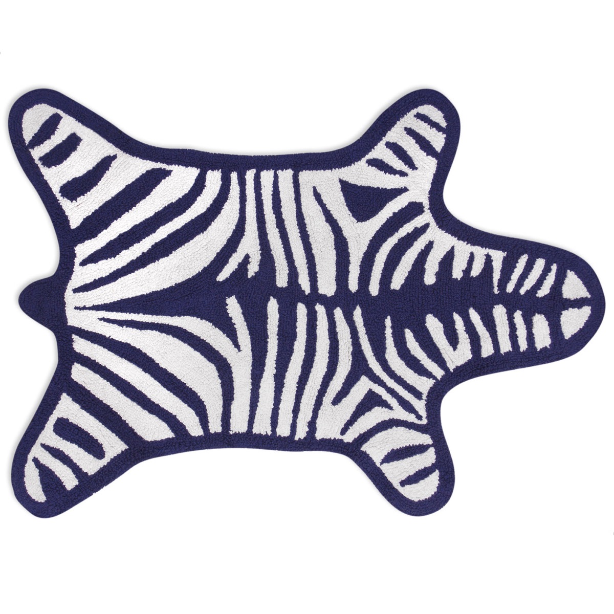 black and white zebra shaped bath mat, bathroom accessories