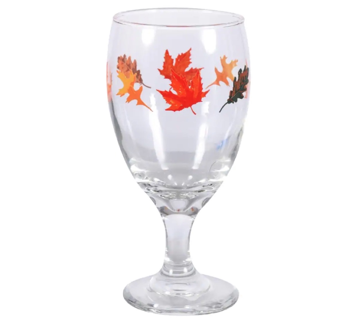 plastic wine glass with leaves on it, dollar store fall decor