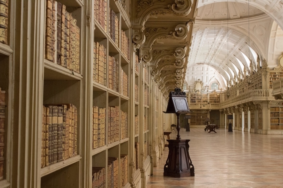 mafra palace library, portugal, beautiful libraries