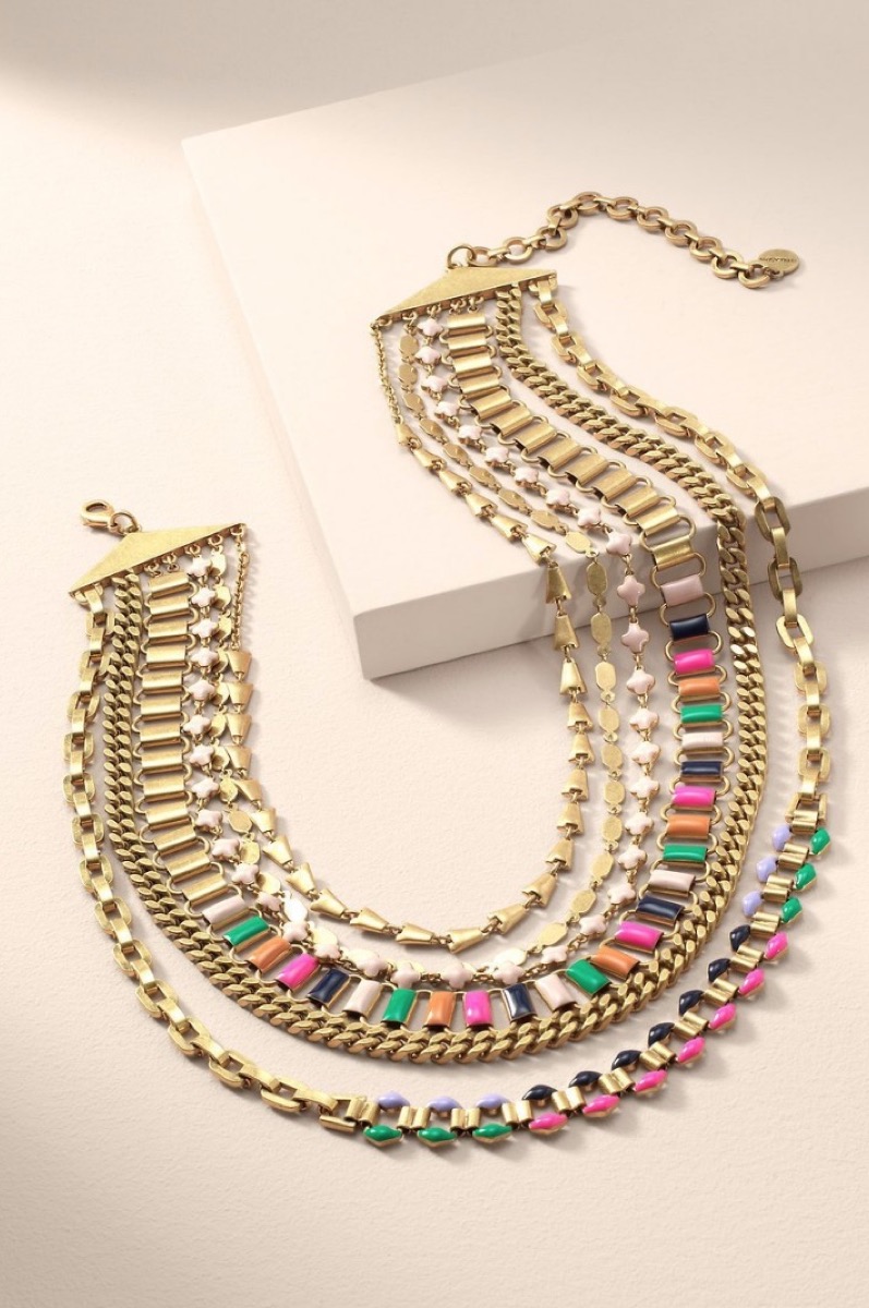 gold necklace with multiple strands, end of summer sales 2019