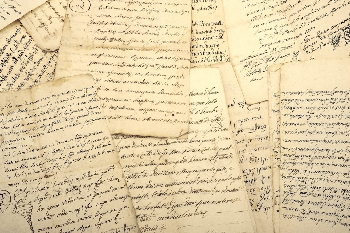 old letters mail on scrolls