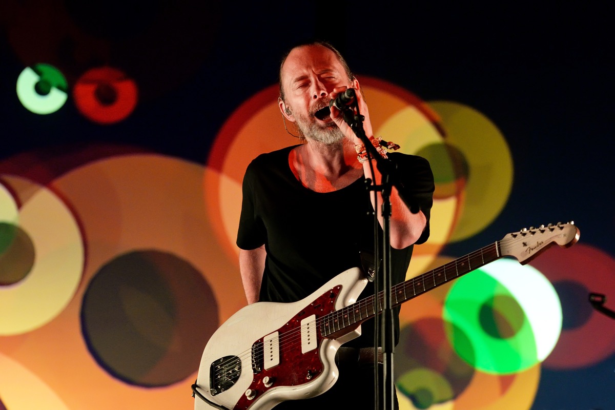 radiohead band performing on stage, streaming bands