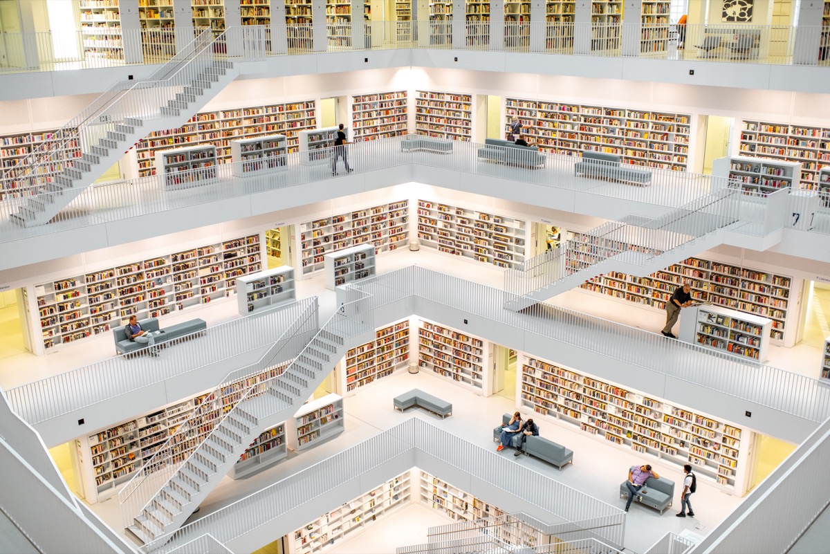 stuttgart public library in germany, beautiful libraries