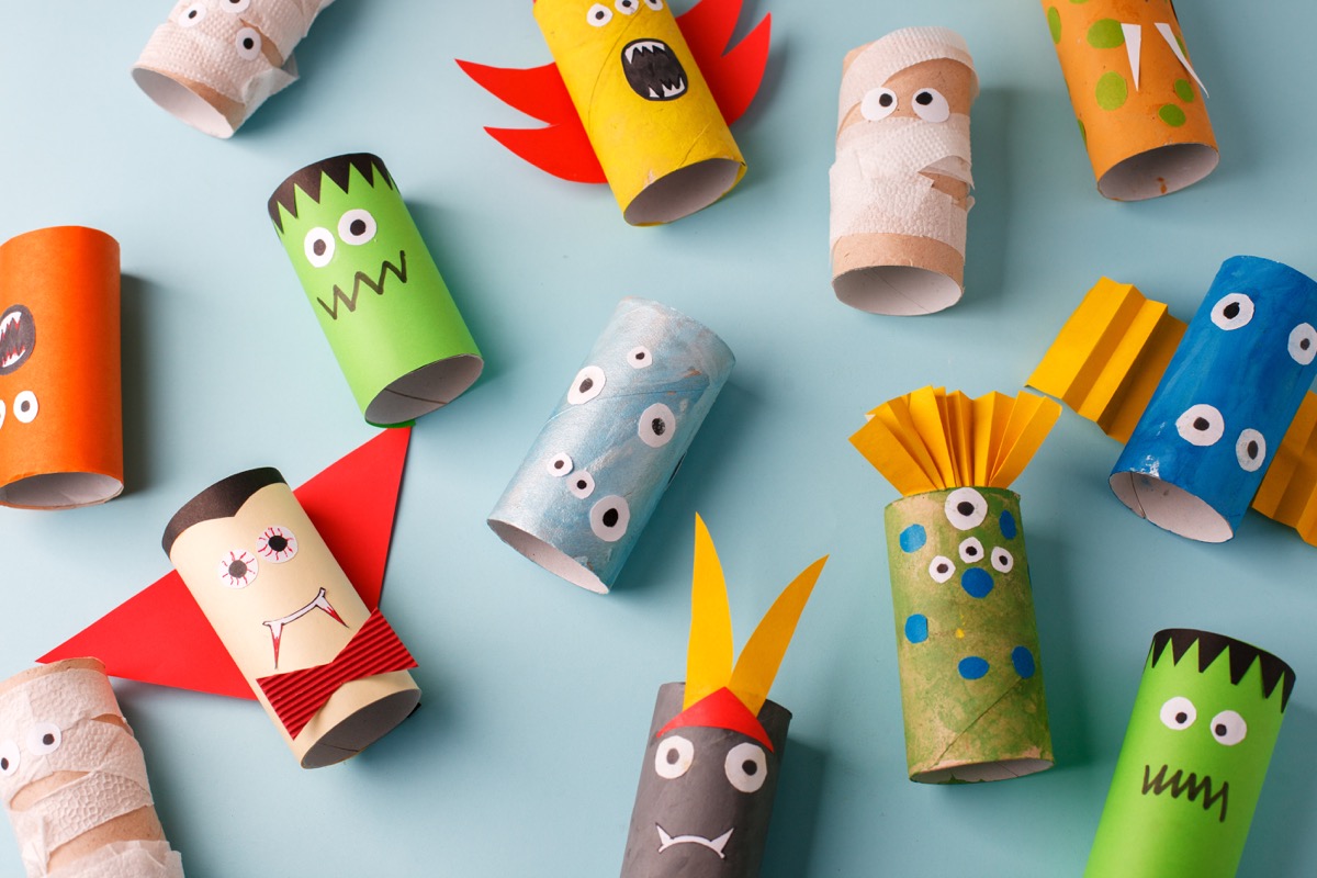 Toilet Paper Roll Monsters Halloween Crafts