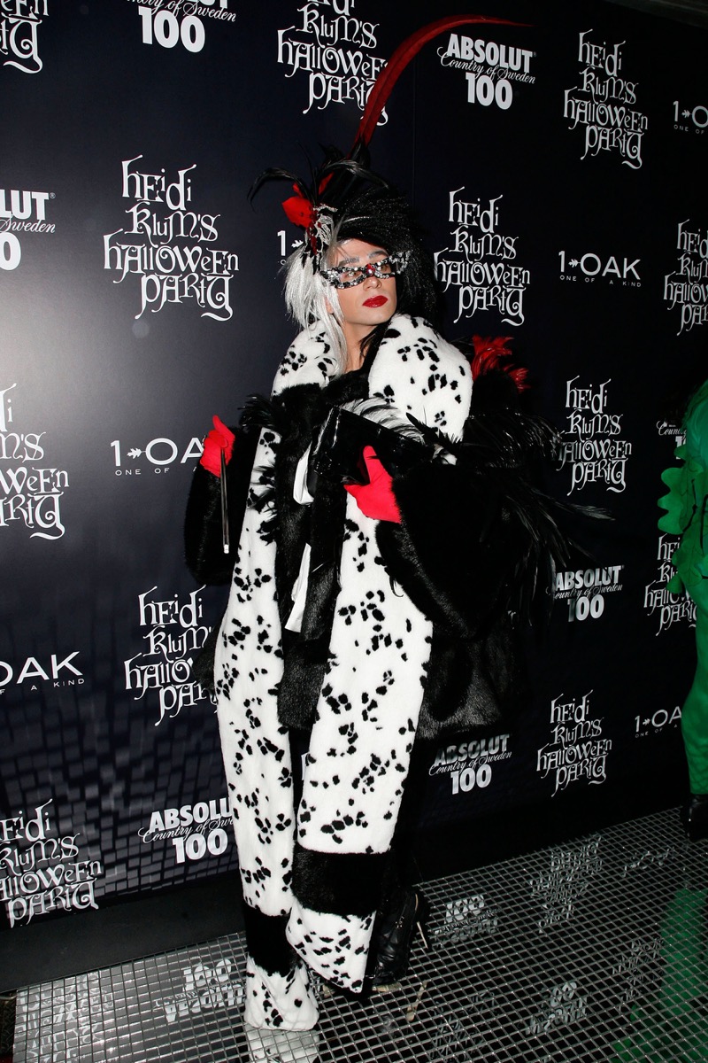 Christian Siriano dressed as Cruella de Vil for Halloween