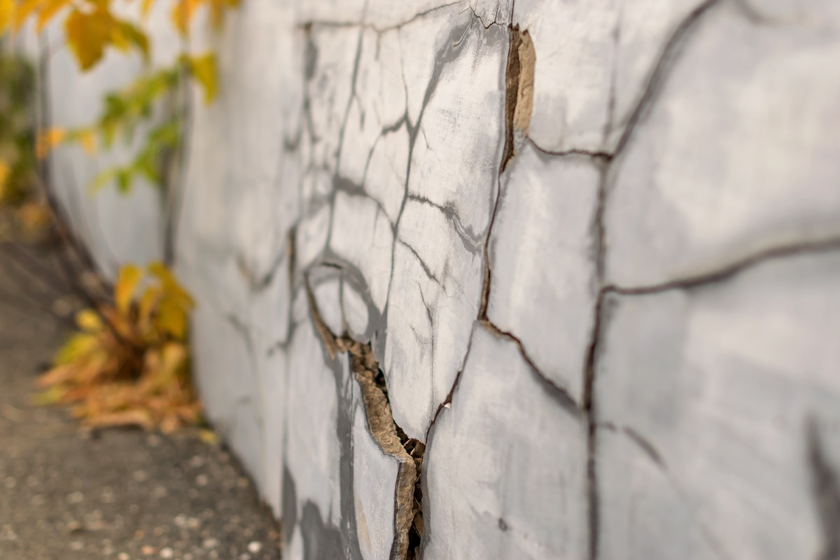 cracks in the home's foundation