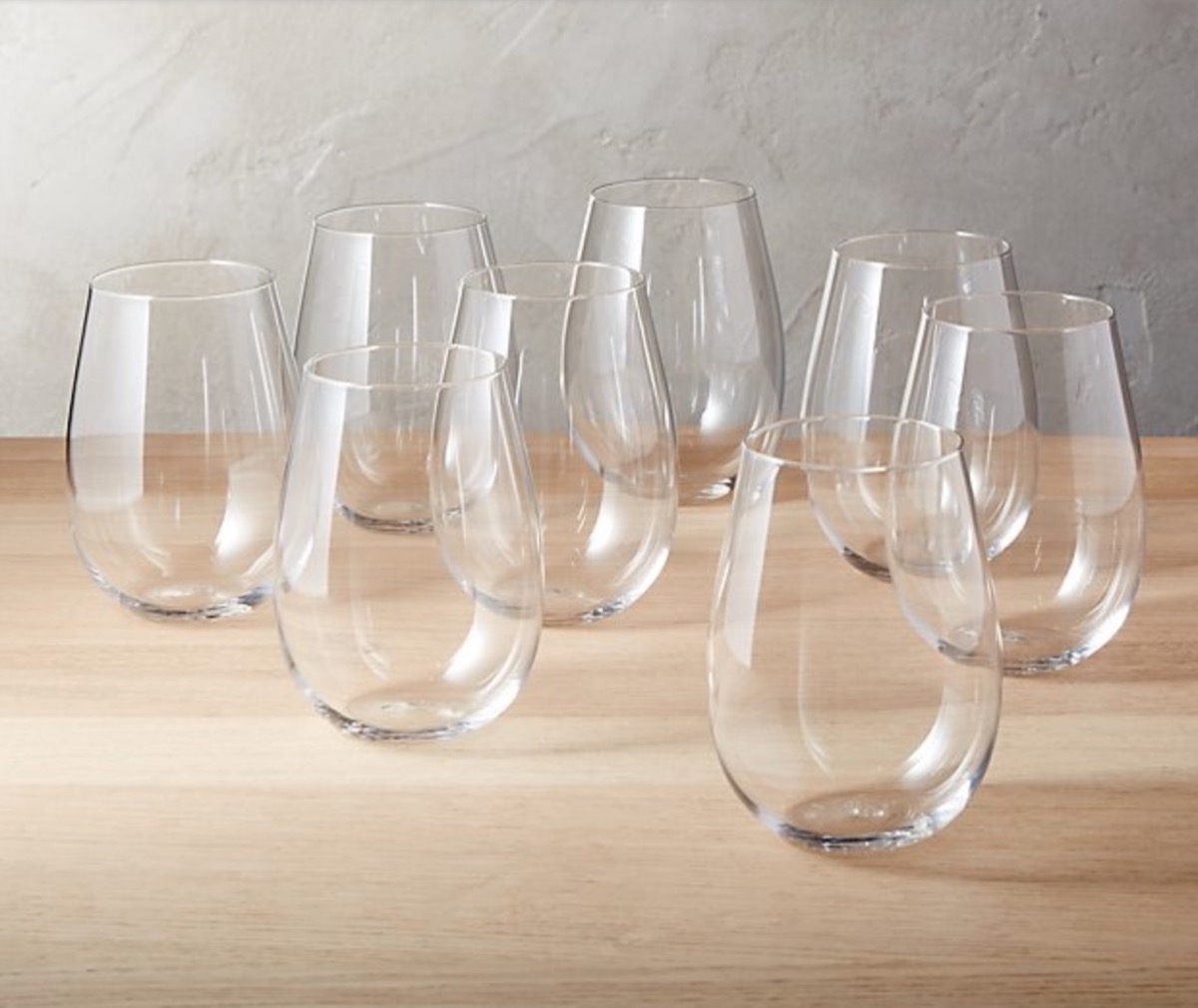 eight stemless wine glasses, hanukkah presents