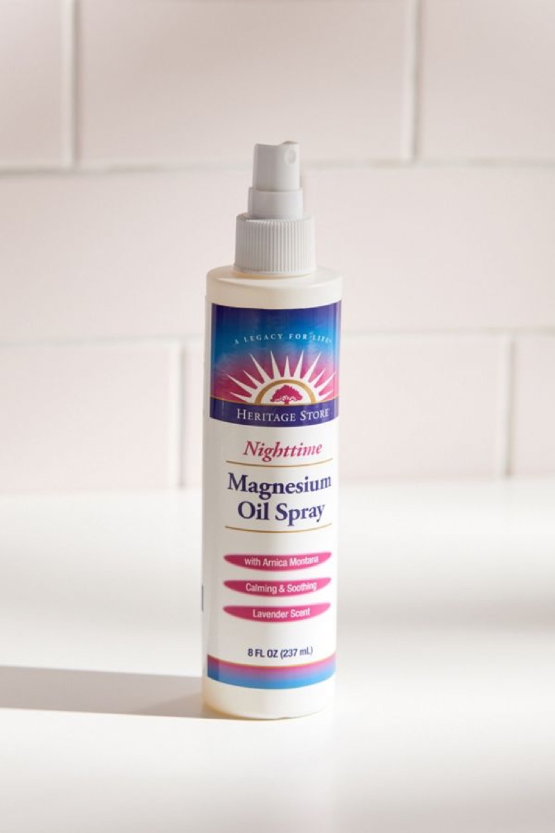 bottle of magnesium oil spray, better sleep essentials