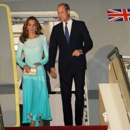 The Duke and Duchess of Cambridge arrive at the Pakistani Air Force Base Nur Khan, near Islamabad, on day one of the royal visit to Pakistan.