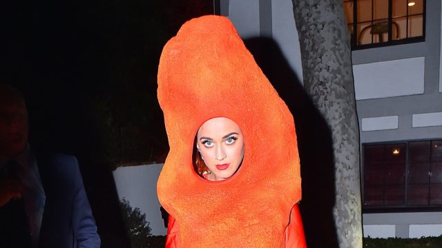 Cropped photo of Katy Perry dressed as a Cheeto