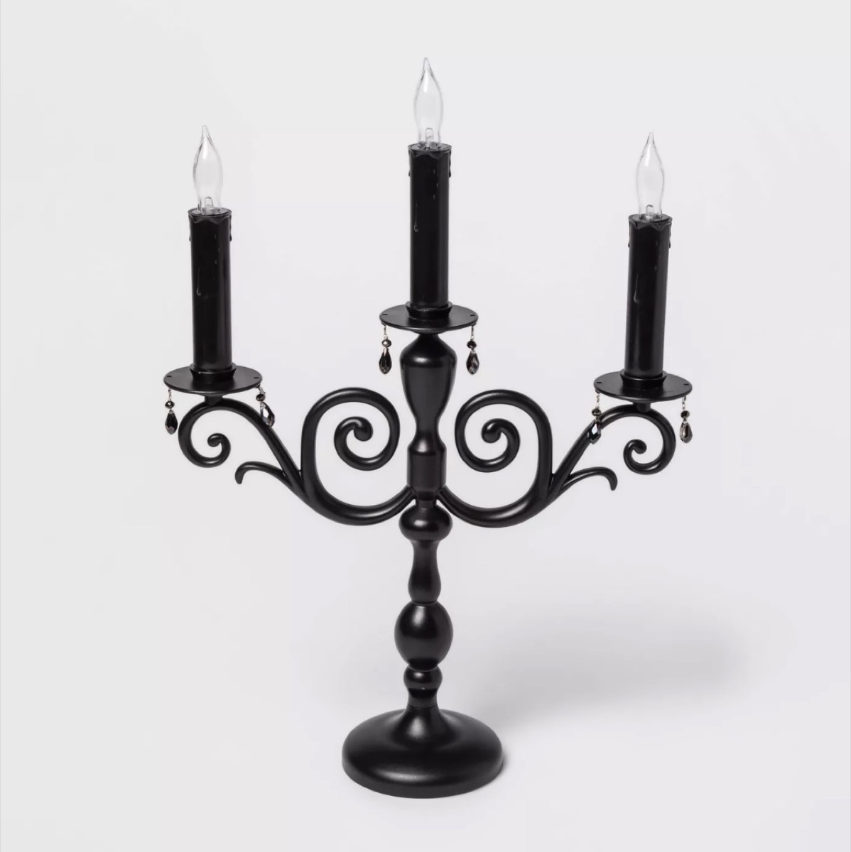 black led candelabra with three bulbs, target halloween decor