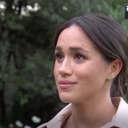 Meghan Markle looks at interviewer during ITV interview on Oct. 20 from Africa