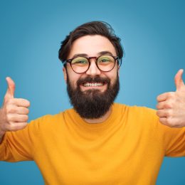 man giving two thumbs up