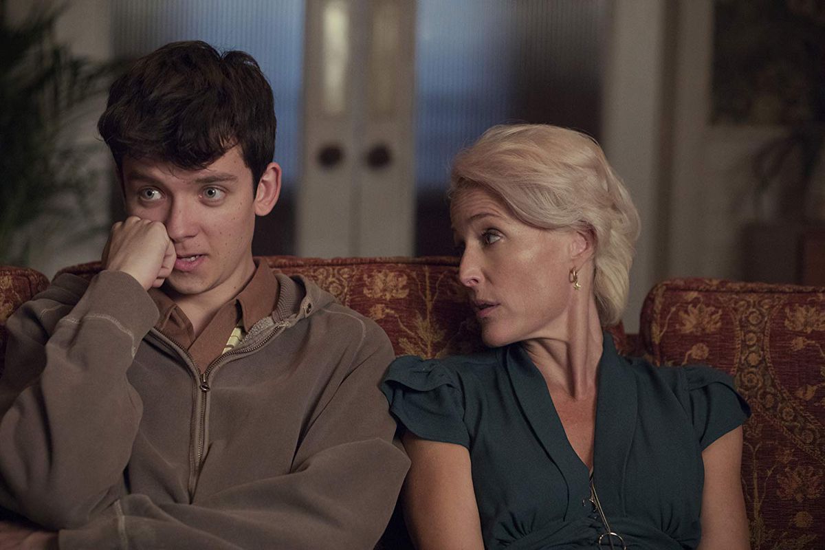 asa butterfield and gillian anderson on sex education