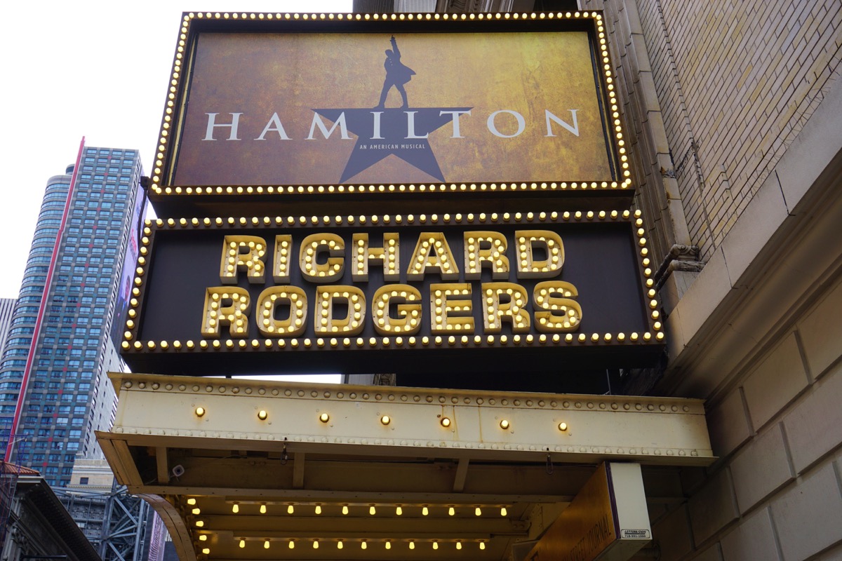 broadway sign for hamilton