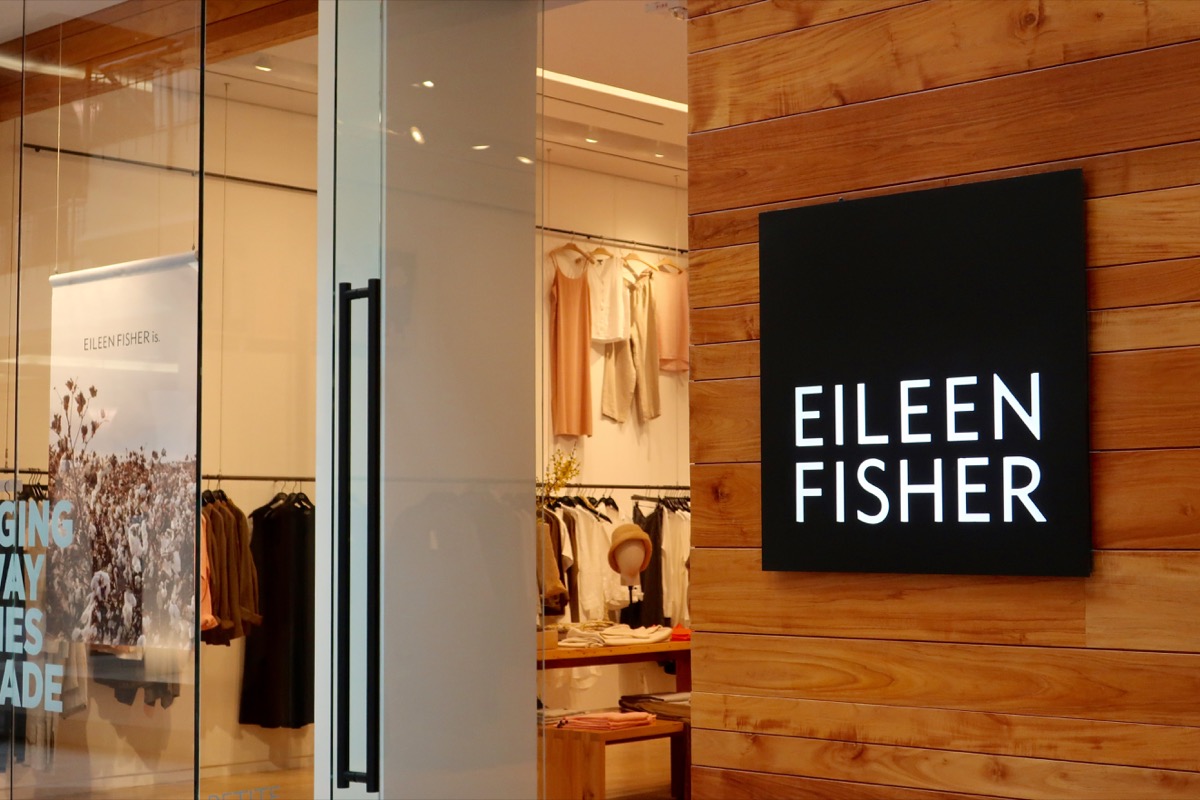 eileen fisher sign at store entrance