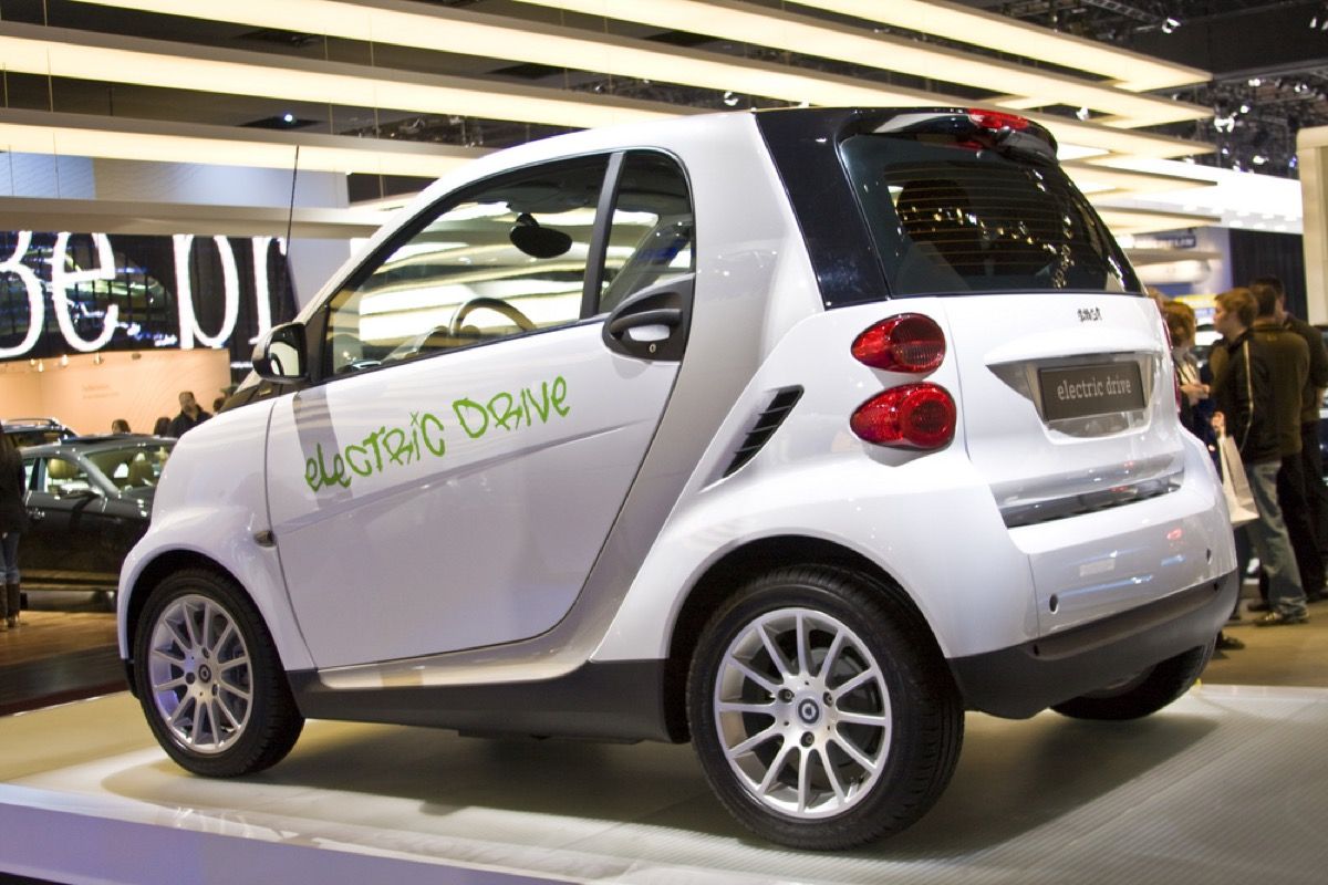 Smart car electric concept car at the North American auto show on January 25, 2009 in Detroit, Michigan.