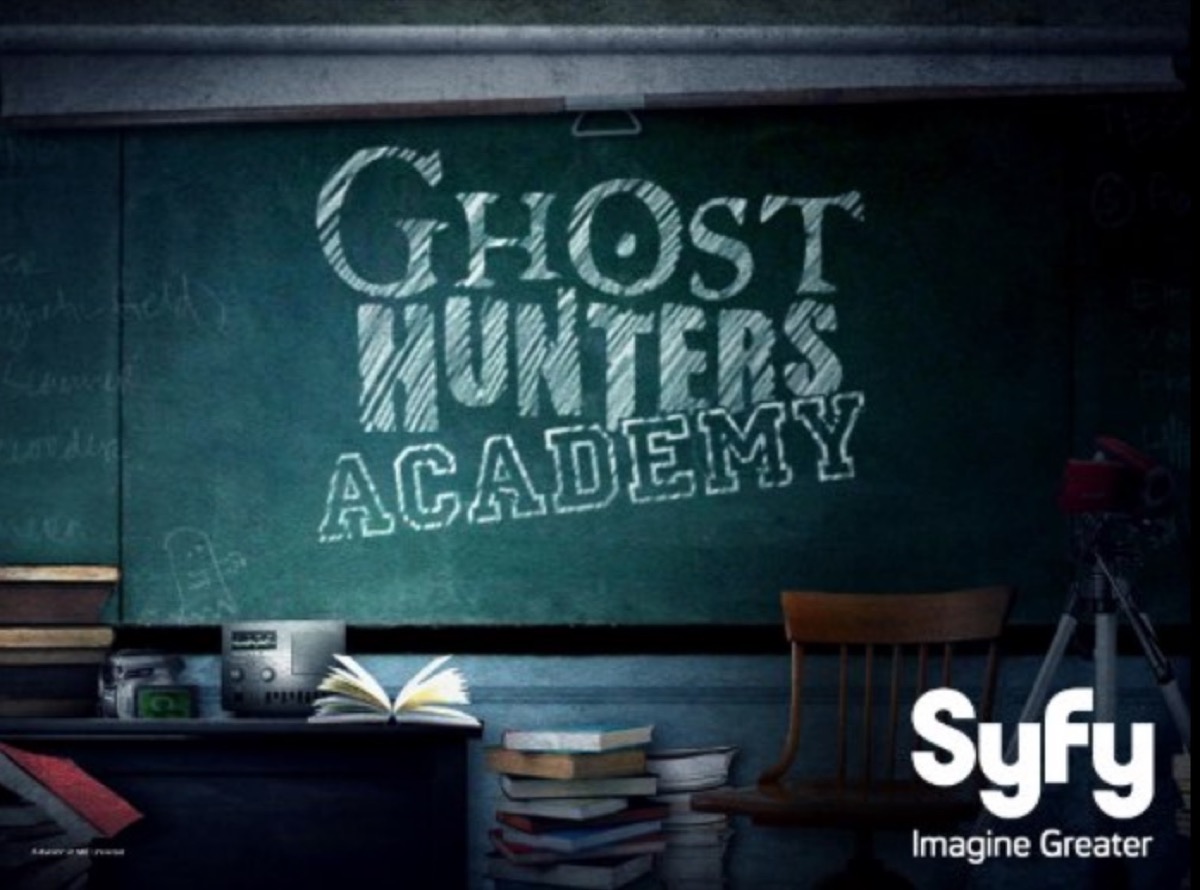 ghost hunters academy written on chalk board