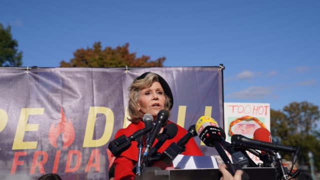 jane fonda attends Fire Drill Fridays protests against climate change in Washington D.C.