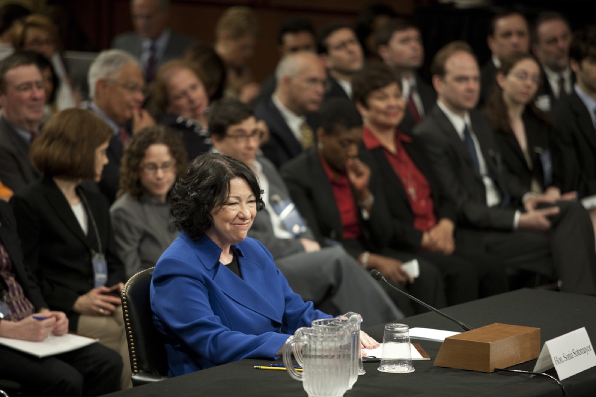 Supreme Justice Sonia Sotomayor at hearing in 2009