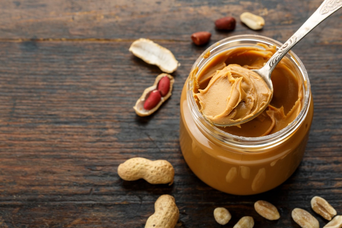 open jar of peanut butter