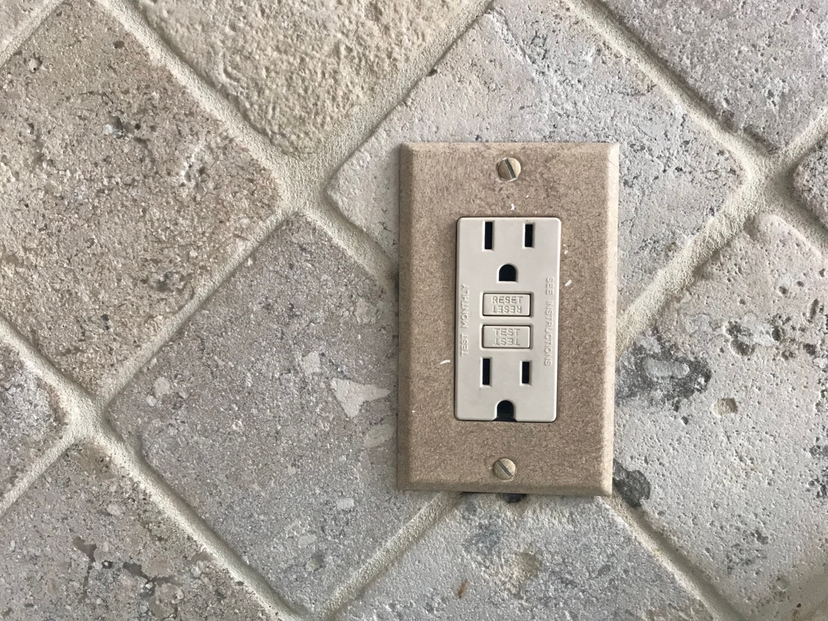 power outlet on exterior walls