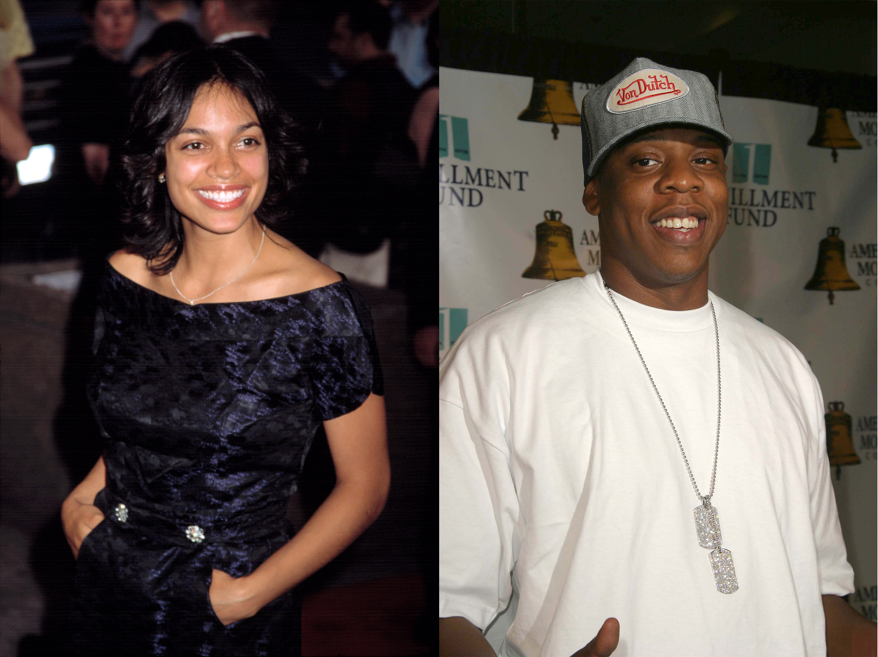 Rosario Dawson and Jay Z in the early 2000s