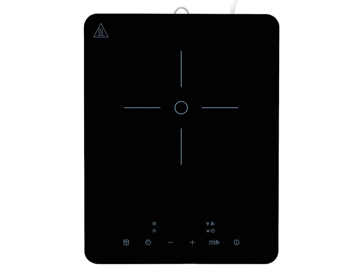 small black induction cooktop
